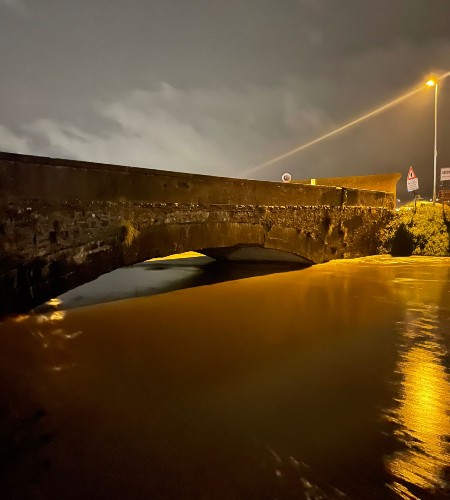 L'Ombrone al ponte di Caserane alle 00,32