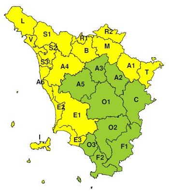 Zone di allerta Regione Toscana