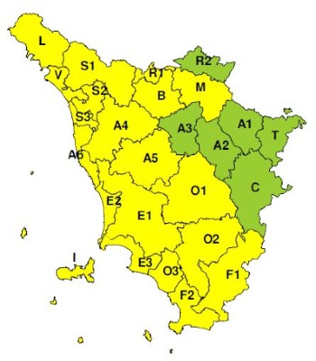 Zone di allerta toscane