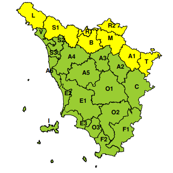 zone di allerta della Toscana