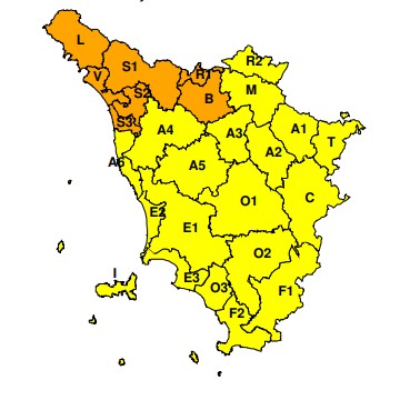 zone di allerta della Toscana