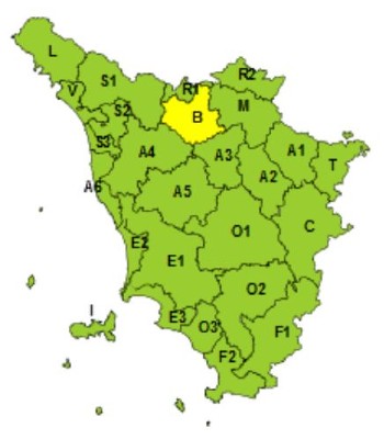 Zone di allerta della Toscana