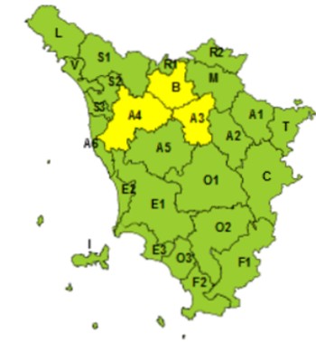 Zone di allerta della Toscana