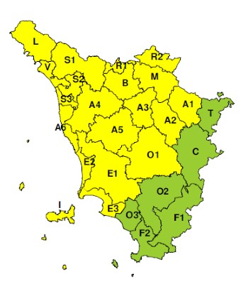 zone di allerta della Toscana