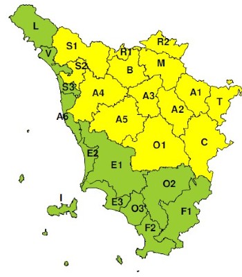 zone di allerta della Toscana