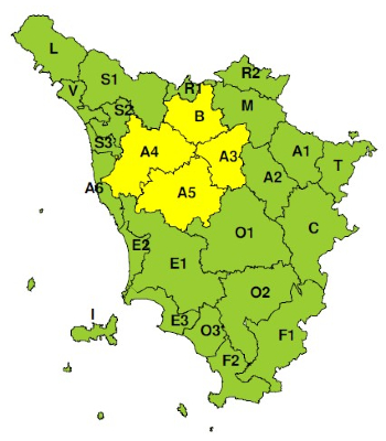 Zone di allerta della Toscana